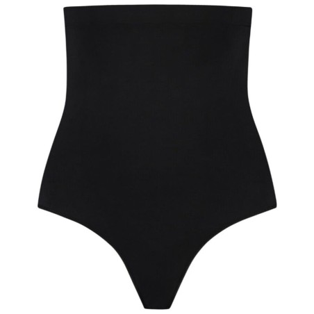 BYE-BRA - SOFT TOUCH SEAMLESS HIGH WAIST THONG BLACK SIZE L