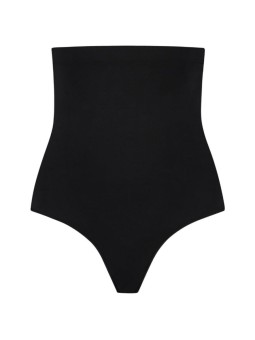 BYE-BRA - TANGA DE TALLE ALTO SIN COSTURAS NEGRO TALLA XL
