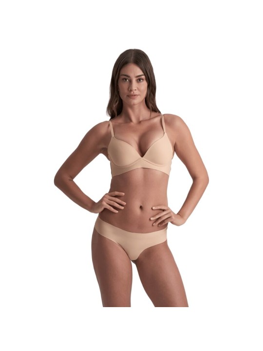 BYE-BRA - INVISIBLE THONG 2 PACK BEIGE & BLACK SIZE M