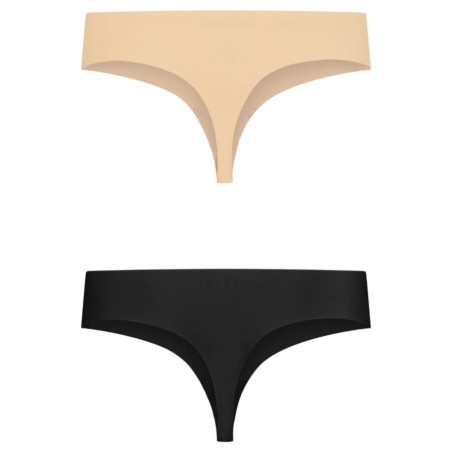 BYE-BRA - FIO dental INVISÍVEL 2 PACK BEGE & PRETO TAM XL