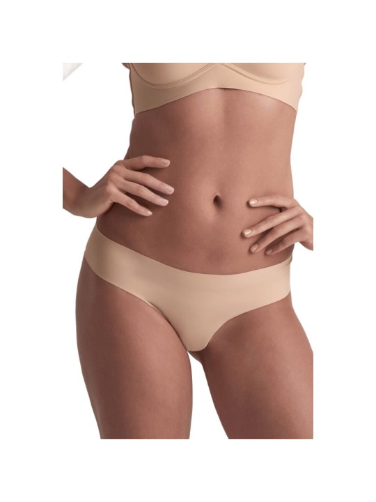 BYE-BRA - INVISIBLE THONG 2 PACK BEIGE & BLACK SIZE XL