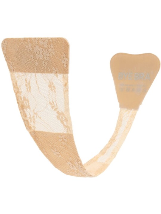 BYE-BRA - TANGA ADHESIVO ENCAJE BEIGE TALLA ÚNICA