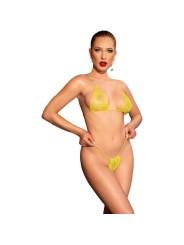 CHILIROSE - CR 4898 YELLOW STRASS BIKINI ONE SIZE