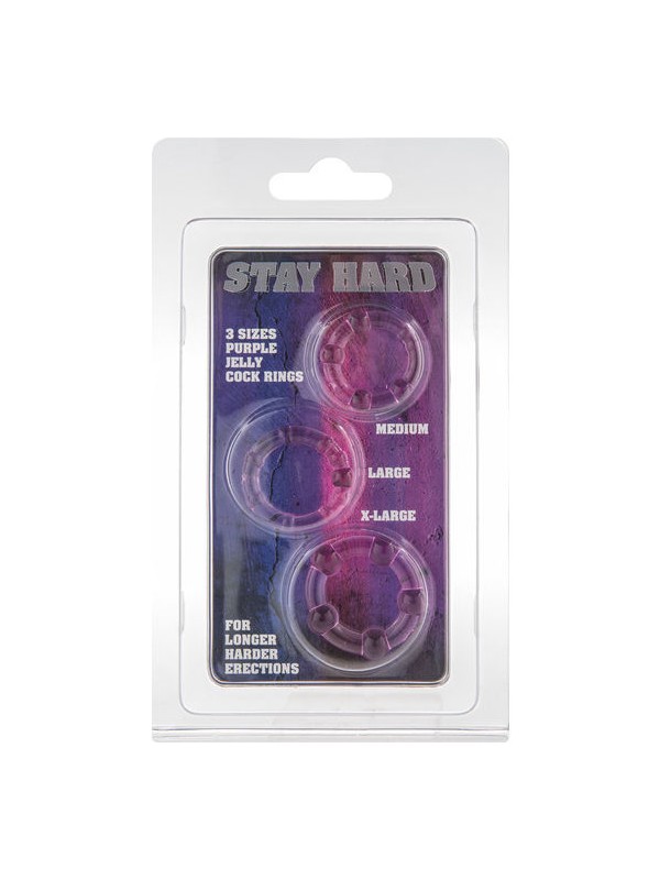 SEVEN CREATIONS - SET VAN DRIE LILAC PENIS RINGEN