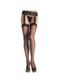 LEG AVENUE - OUTLET - BAS NOIR AVEC JARRATIÈRE EN DENTELLE