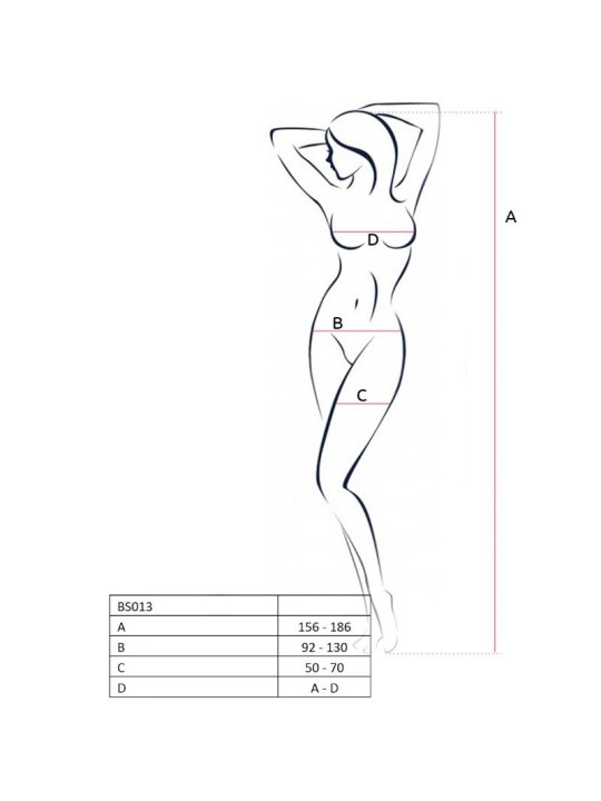 PASSION - WOMAN BS013 WEISSER BODYSTOCKING, EINE GRÖSSE