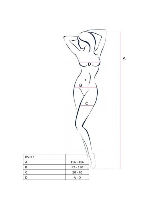 PASSION - WOMAN BS017 BODYSTOCKING BLANCO TALLA ÚNICA