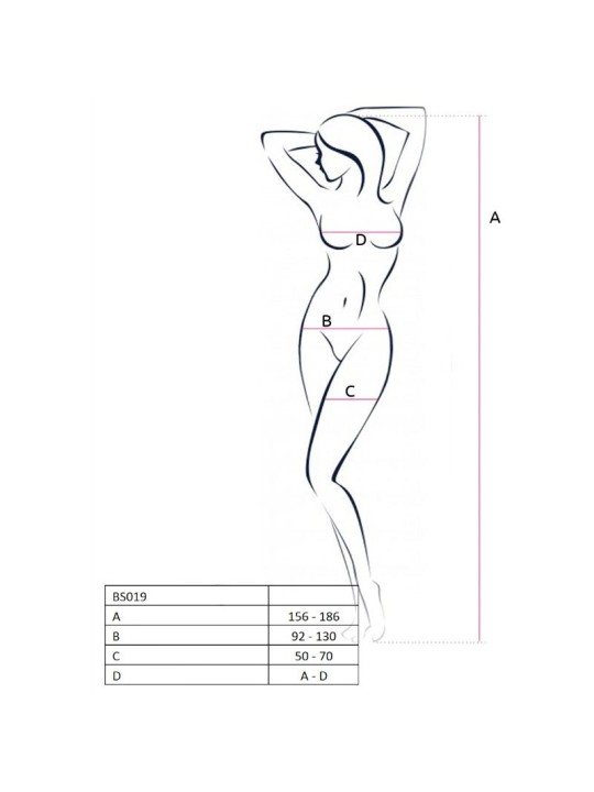 PASSION - WOMAN BS019 BODYSTOCKING BLACK ONE SIZE