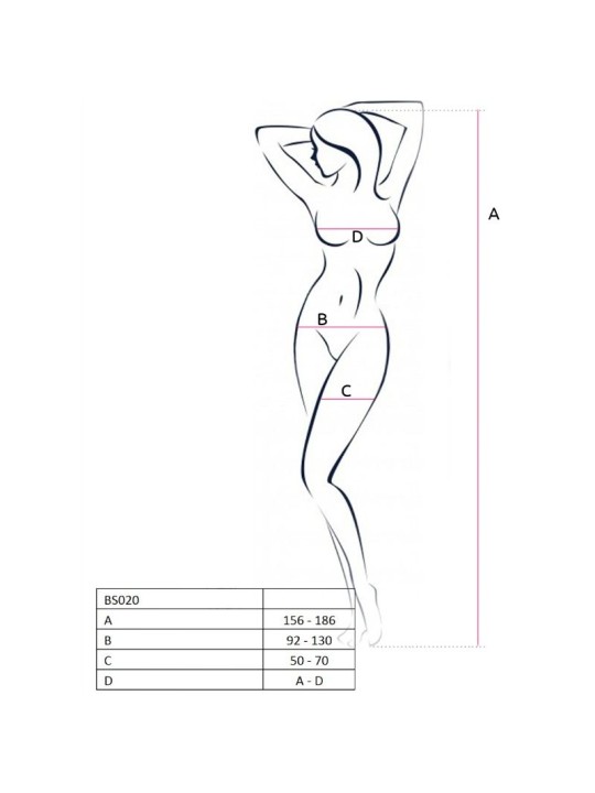 PASSION - WOMAN BS020 BODYSTOCKING BIANCO TAGLIA UNICA