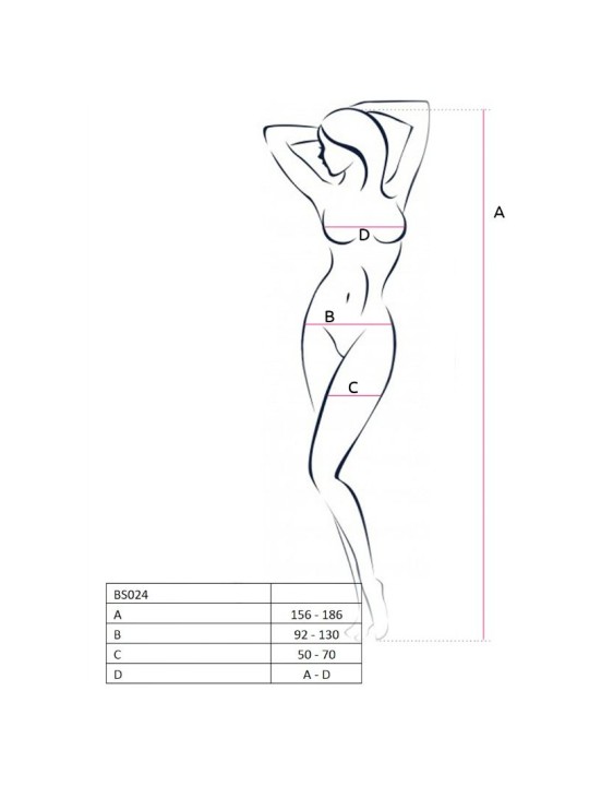 PASSION - WOMAN BS024 BODYSTOCKING SCHWARZ EINE GRÖSSE