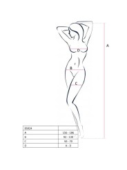 PASSION - WOMAN BS024 WEISSER BODYSTOCKING, EINE GRÖSSE