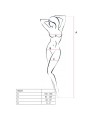 PASSION - WOMAN BS024 WEISSER BODYSTOCKING, EINE GRÖSSE