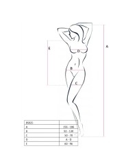 PASSION - FEMME BS025 BODYSTOCKING NOIR STYLE ROBE TAILLE UNIQUE