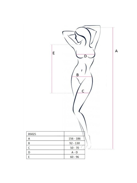 PASSION - WOMAN BS025 BODYSTOCKING ABITO NERO STILE TAGLIA UNICA