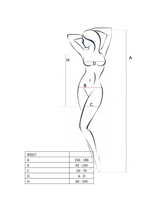 PASSION - WOMAN BS027 SCHWARZES KLEIDERBodystocking, Einheitsgröße