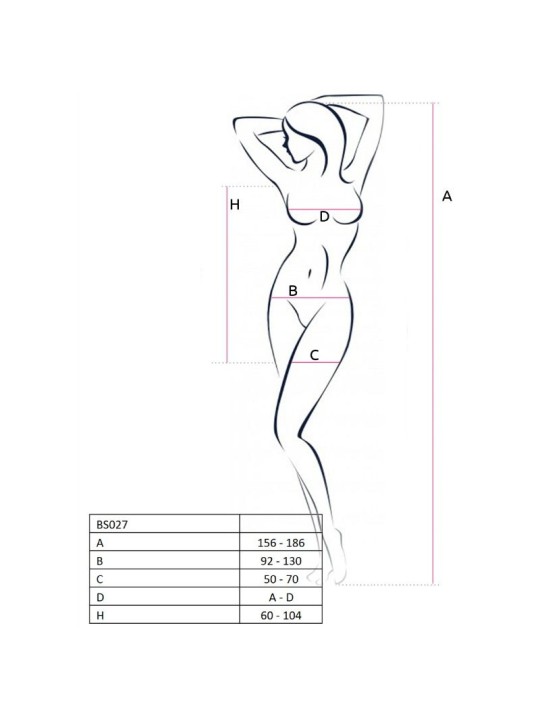 PASSION - VROUW BS027 ROOD DRESS STYLE BODYSTOCKING ONE SIZE