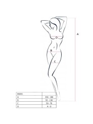 PASSION - VROUW BS031 ZWARTE BODYSTOCKING ONE SIZE