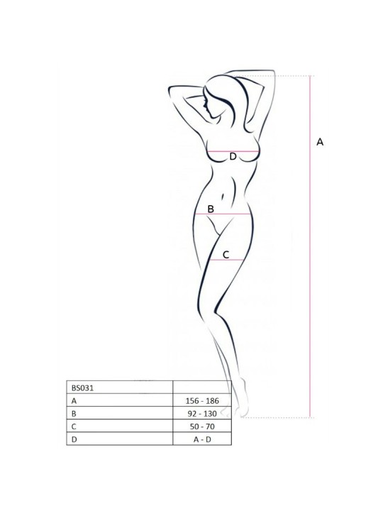 PASSION - WOMAN BS031 BODYSTOCKING SCHWARZ EINE GRÖSSE
