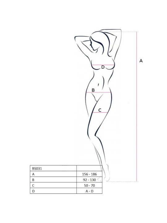 PASSION - WOMAN BS031 WHITE BODYSTOCKING ONE SIZE