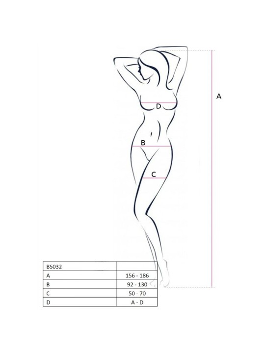 PASSION - WOMAN BS032 BODYSTOCKING NEGRO TALLA ÚNICA