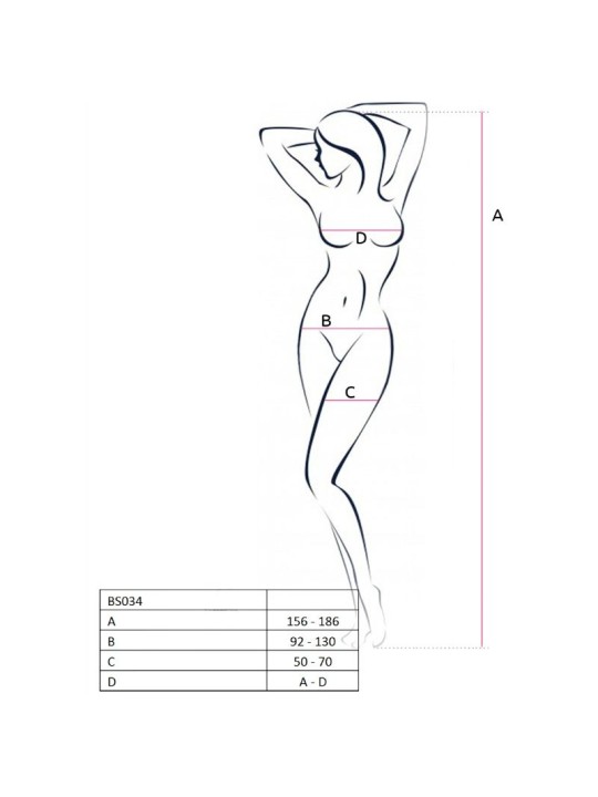 PASSION - VROUW BS034 ZWARTE BODYSTOCKING ONE SIZE