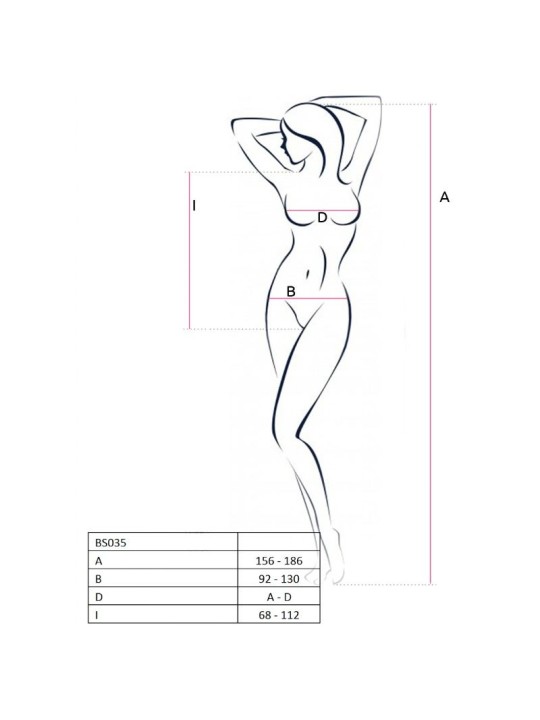 PASSION - WOMAN BS035 BODYSTOCKING BLANCO TALLA ÚNICA