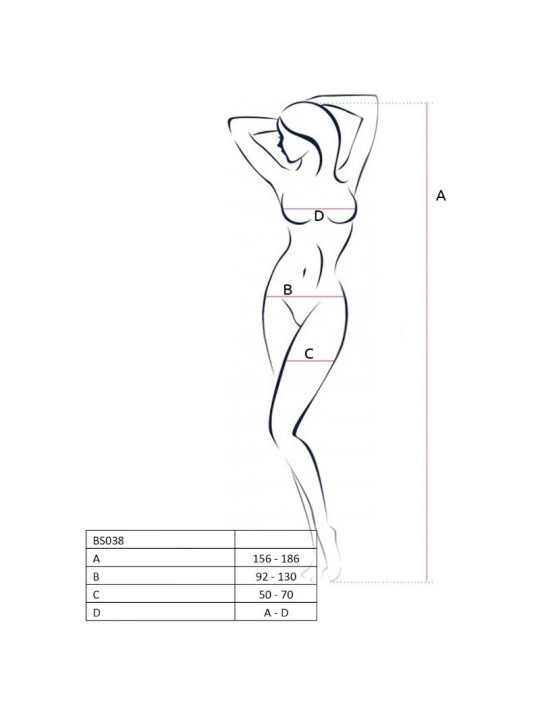 PASSION - VROUW BS038 WITTE BODYSTOCKING ONE SIZE