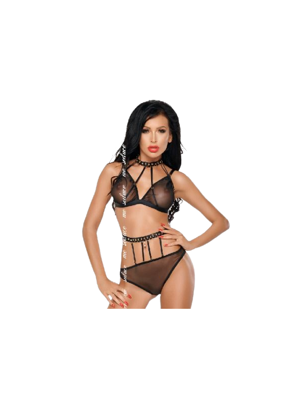 ME-SEDUCE - DOTTY SET ZWEI STÜCK SCHWARZ L/XL
