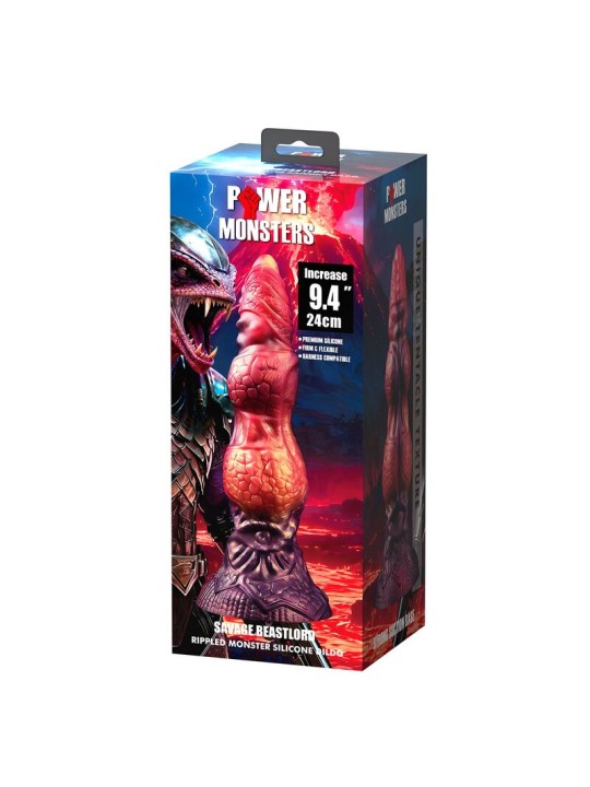 POWER MONSTERS - SAVAGE BEASTLORD TRICOLOR FANTASY SILICONE DILDO 24 C