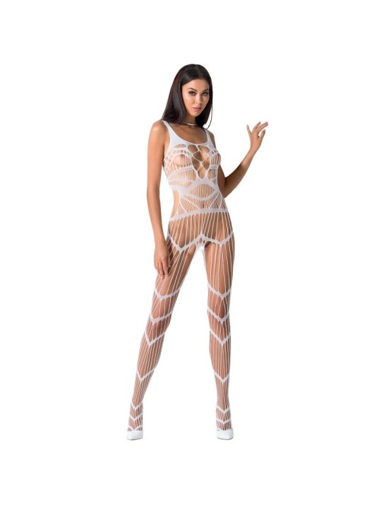 PASSION - WOMAN BS058 WEISSER BODYSTOCKING, EINE GRÖSSE