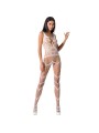 PASSION - WOMAN BS058 WEISSER BODYSTOCKING, EINE GRÖSSE
