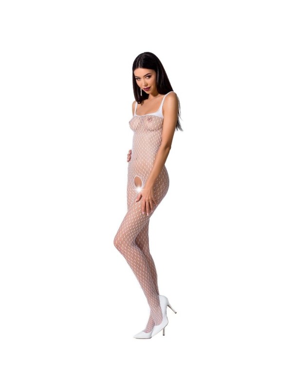 PASSION - WOMAN BS071 WEISSER BODYSTOCKING, EINE GRÖSSE