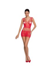 PASSION - FEMME BS090 BODYSTOCKING ROUGE TAILLE UNIQUE