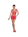 PASSION - WOMAN BS090 BODYSTOCKING ROJO TALLA ÚNICA