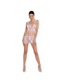 PASSION - WOMAN BS090 WHITE BODYSTOCKING ONE SIZE