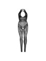 LEG AVENUE - BODYSTOCKING RÉSILLE SANS COUTURE TAILLE UNIQUE - NOIR
