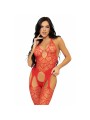 LEG AVENUE - BODYSTOCKING CON RETE TAGLIA UNICA - ROSSO