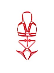 LEG AVENUE - KINK - HARNAIS CLOUTÉ O-RING TEDDY TAILLE L - ROUGE