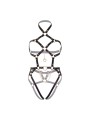 LEG AVENUE - KINK - HEART RING HARNESS TEDDY SIZE L - BLACK