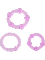 SEVEN CREATIONS - SET VAN DRIE LILAC PENIS RINGEN