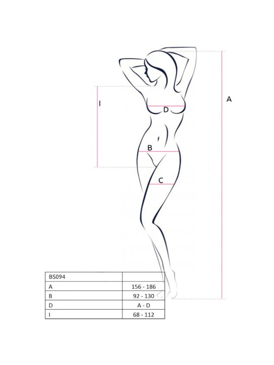 PASSION - BS094 BODYSTOCKING BLANCO TALLA ÚNICA