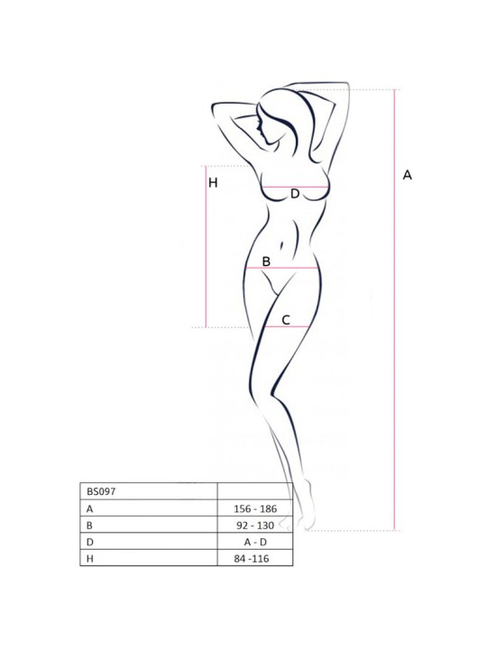 PASSION - BS097 WEISSER BODYSTOCKING, EINE GRÖSSE