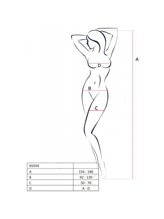 PASSION - BS098 BODYSTOCKING NEGRO TALLA ÚNICA