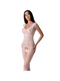 PASSION - BS098 WEISSER BODYSTOCKING, EINE GRÖSSE