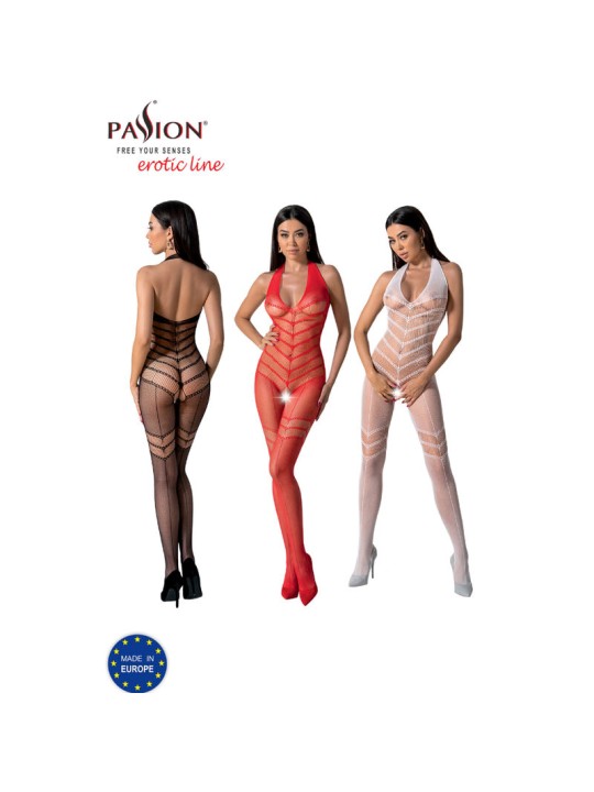 PASSION - BS100 BODYSTOCKING ROUGE TAILLE UNIQUE