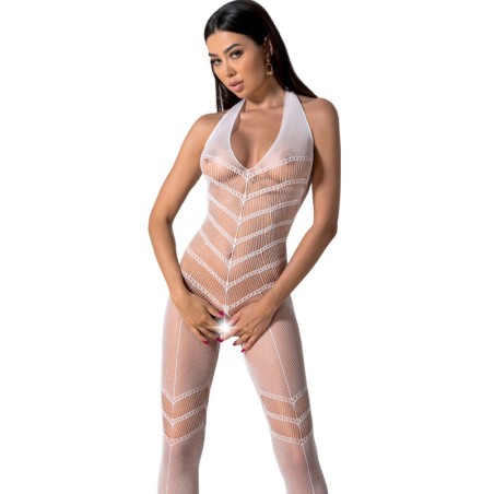 PASSION - BS100 WITTE BODYSTOCKING ÉÉN MAAT