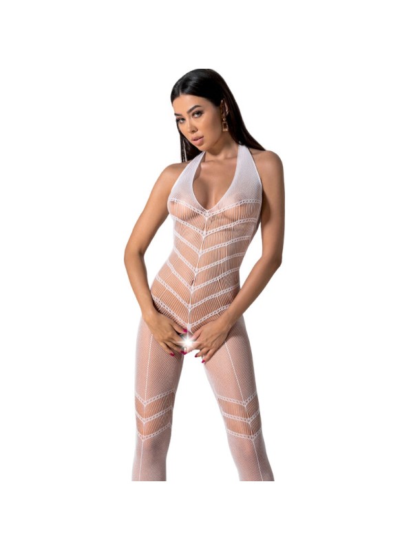 PASSION - BS100 WEISSER BODYSTOCKING, EINE GRÖSSE