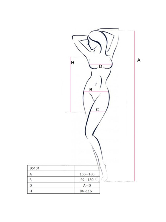 PASSION - BS101 BODYSTOCKING PRETO TAMANHO ÚNICO