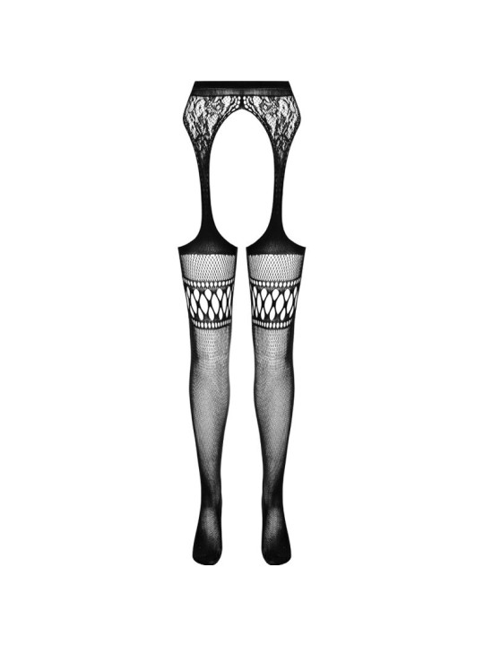 PASSION - COLLANT NOIR AVEC JARRETIÈRE S026 TAILLE UNIQUE