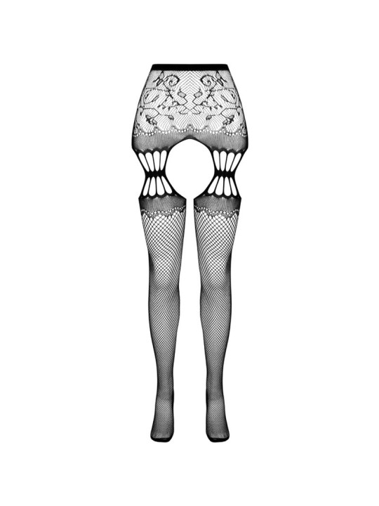 PASSION - S027 COLLANT NERO CON GIARRETTIERA TAGLIA UNICA